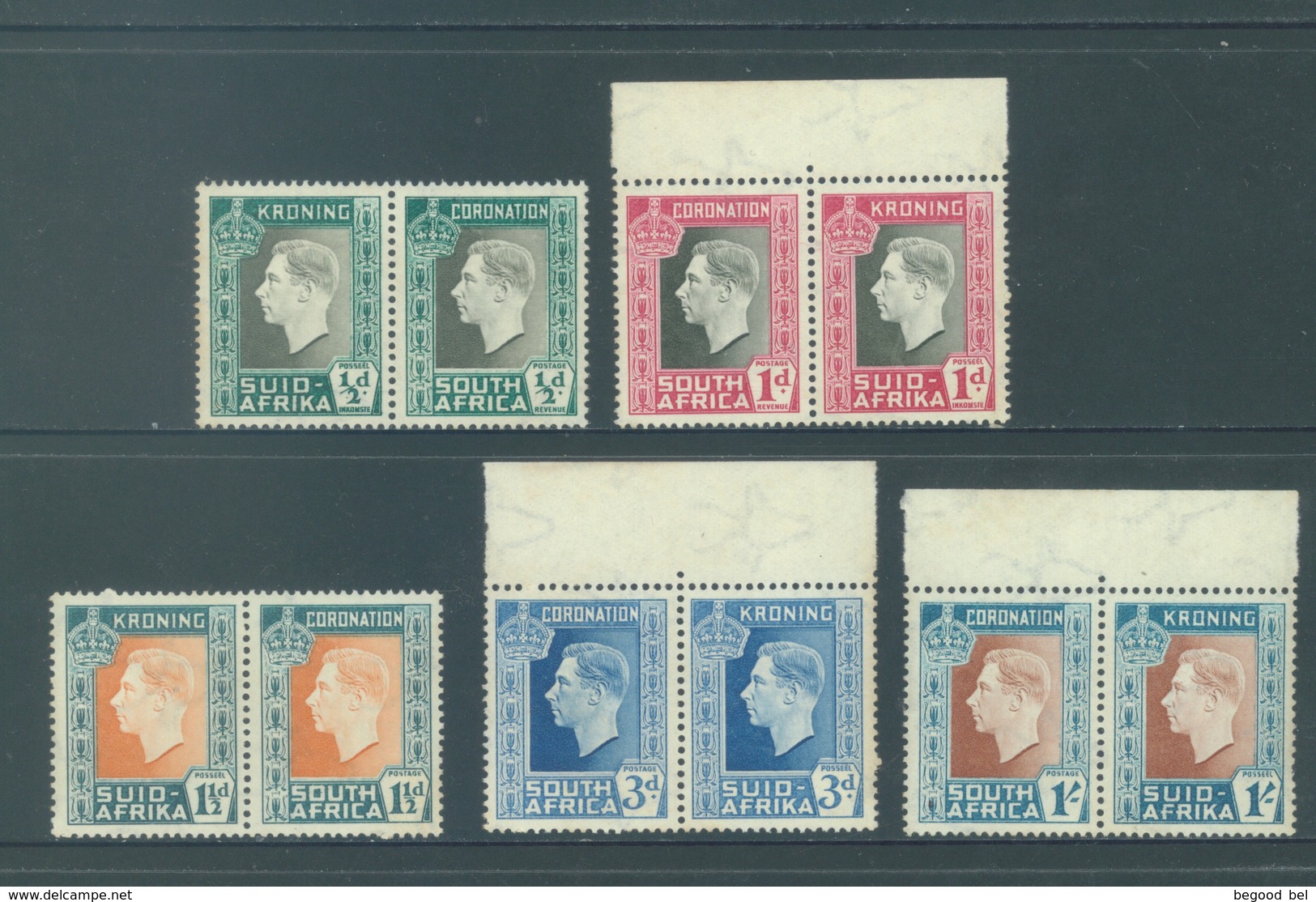 SOUTH AFRIKA - MNH/**. - 1937 - CORONATION - Yv 78-87 -  Lot 18416 - SEE SCANS BROWN TRACES - Neufs