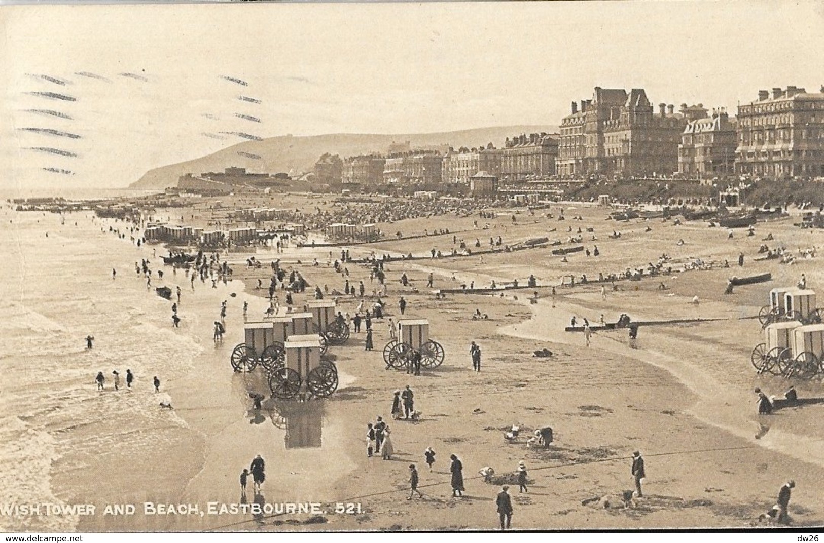 Eastbourne - Wish Tower And Beach - Cabines Hippomobiles - W.B. Series, Post Card N° 521 - Eastbourne