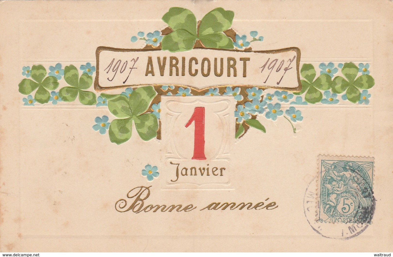 54--AVRICOURT--BONNE ANNEE--1907--VOIR SCANNER - Autres & Non Classés