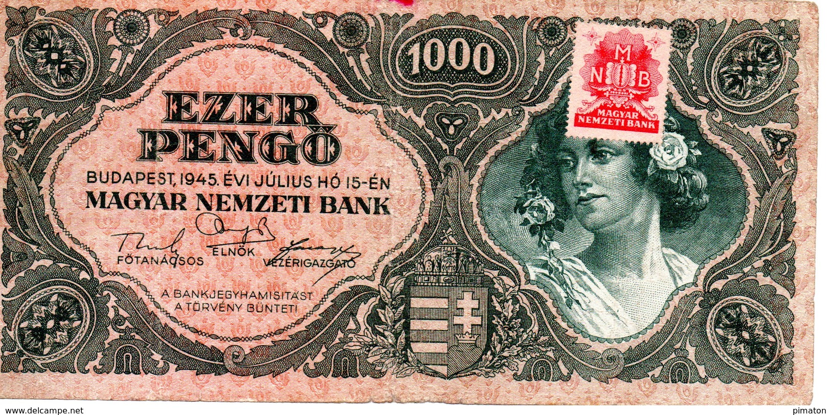 1000 PENGO   BUDAPEST 1945 - Hongarije