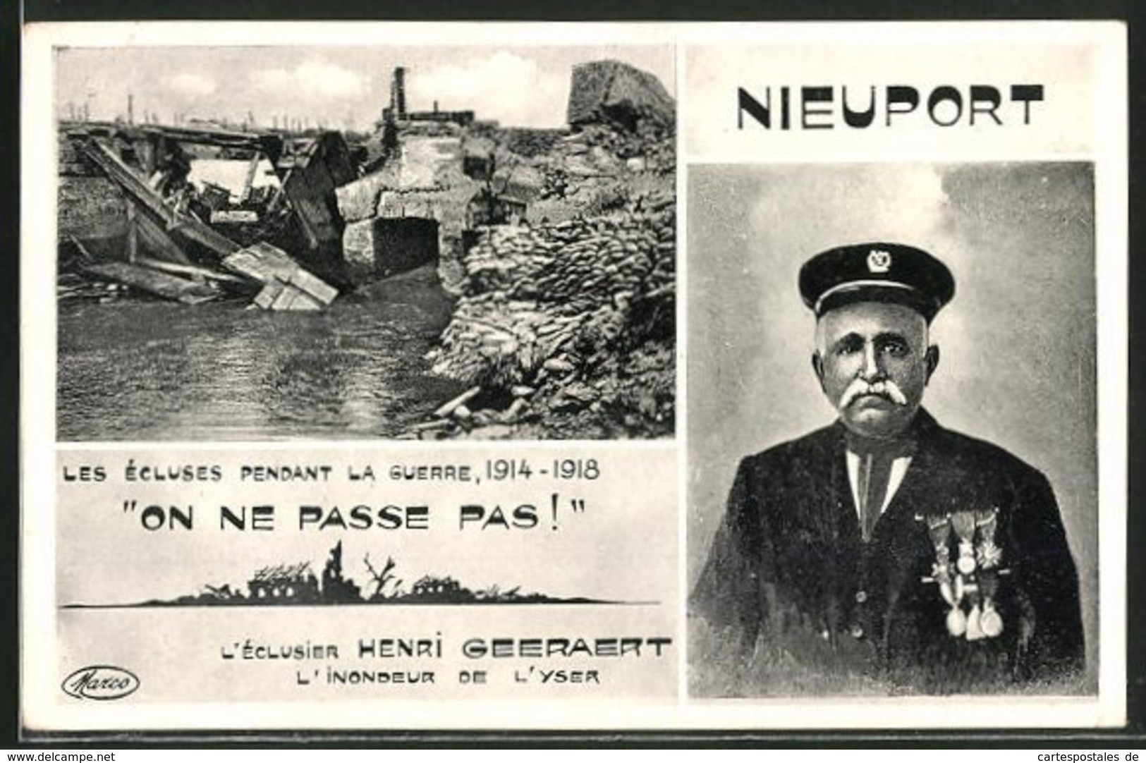 AK Nieuport, L'Eclusier Henri Geeraert, Les Ecluses Pendant La Guerre 1914-1918 - Autres & Non Classés