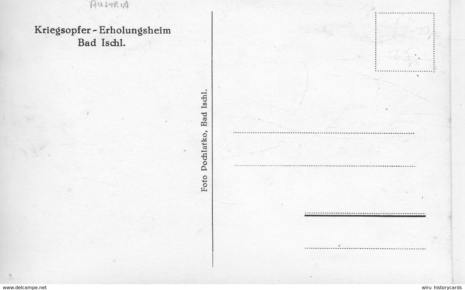 AK 0092  Bad Ischl - Kriegsopfer-Erholungsheim / Foto Pochlatko Um 1930-50 - Bad Ischl