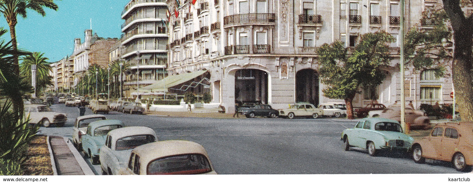 Nice: RENAULT DAUPHINE, 4CV, PEUGEOT 404, 403 - Hotel Ruhl - (Timbre 0,30 'Sapeurs Pompiers' 1964) - Toerisme