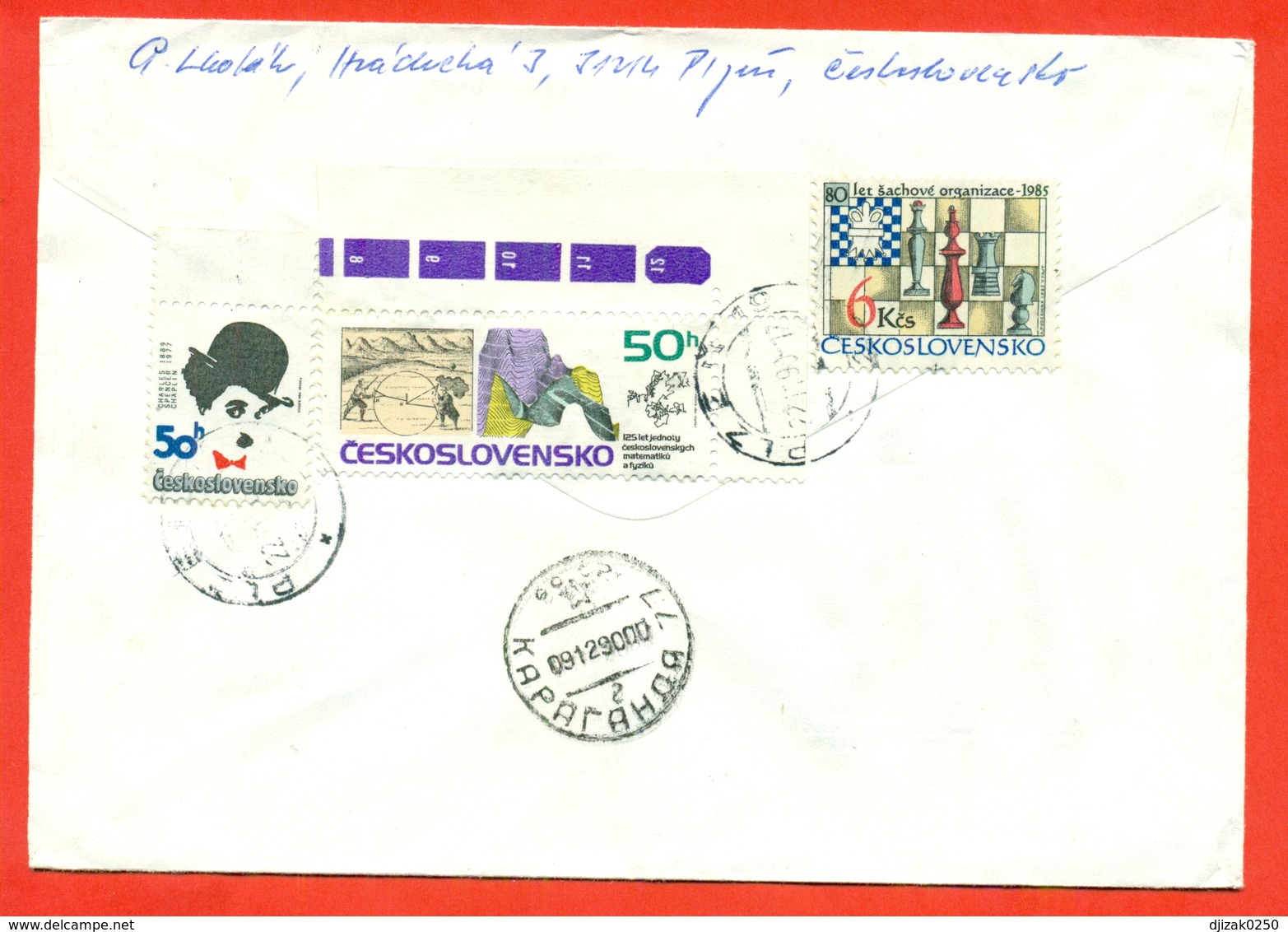 Charlie Chaplin. Czechoslovakia 1990. Registered Envelope Passed Mail. FDC. - Cinema