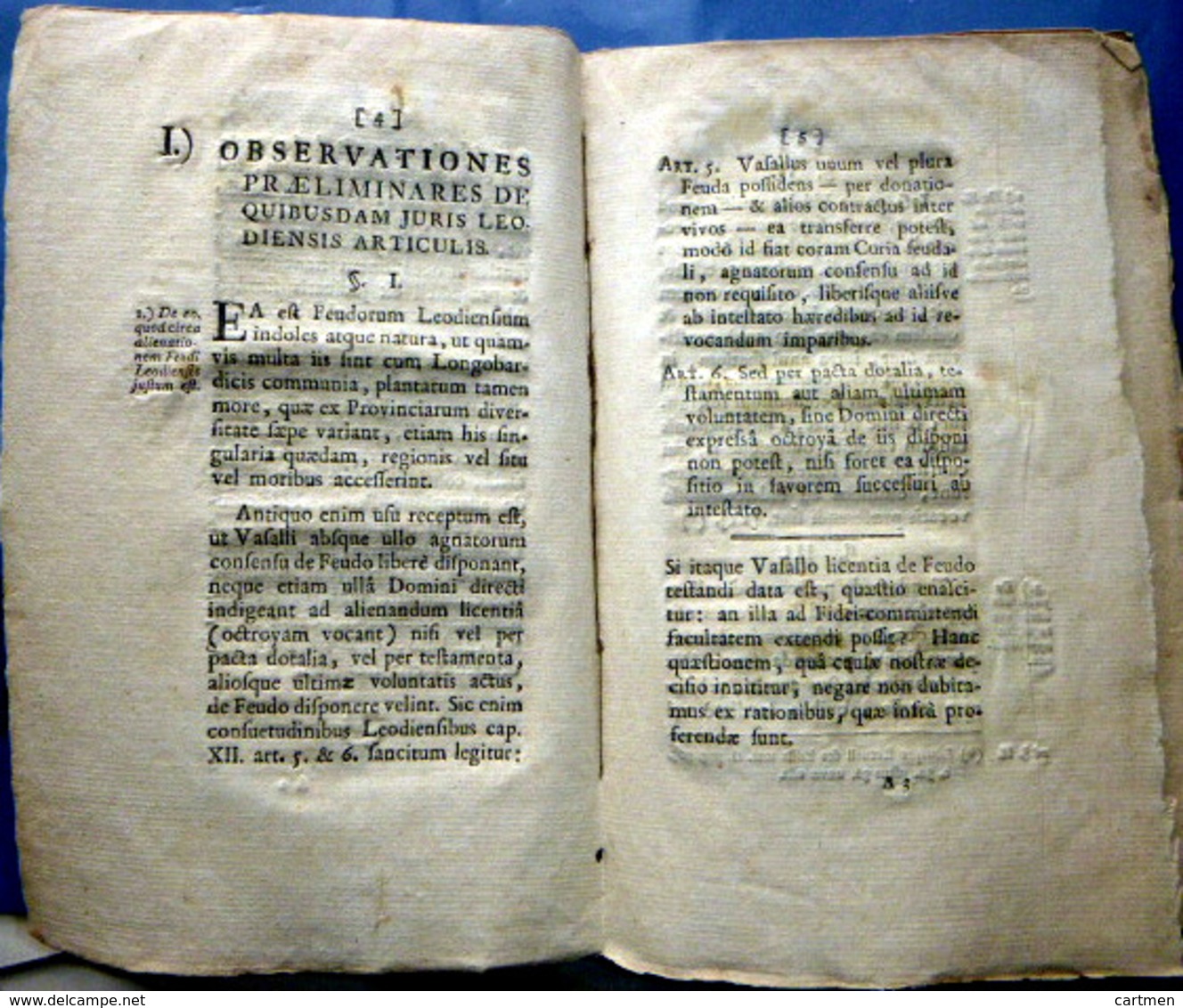 DROIT COUTUME LEGISLATION TRACTATIO QUAESTIONIS AN VASALLUS FEUDO LEODIENSIS - 1701-1800
