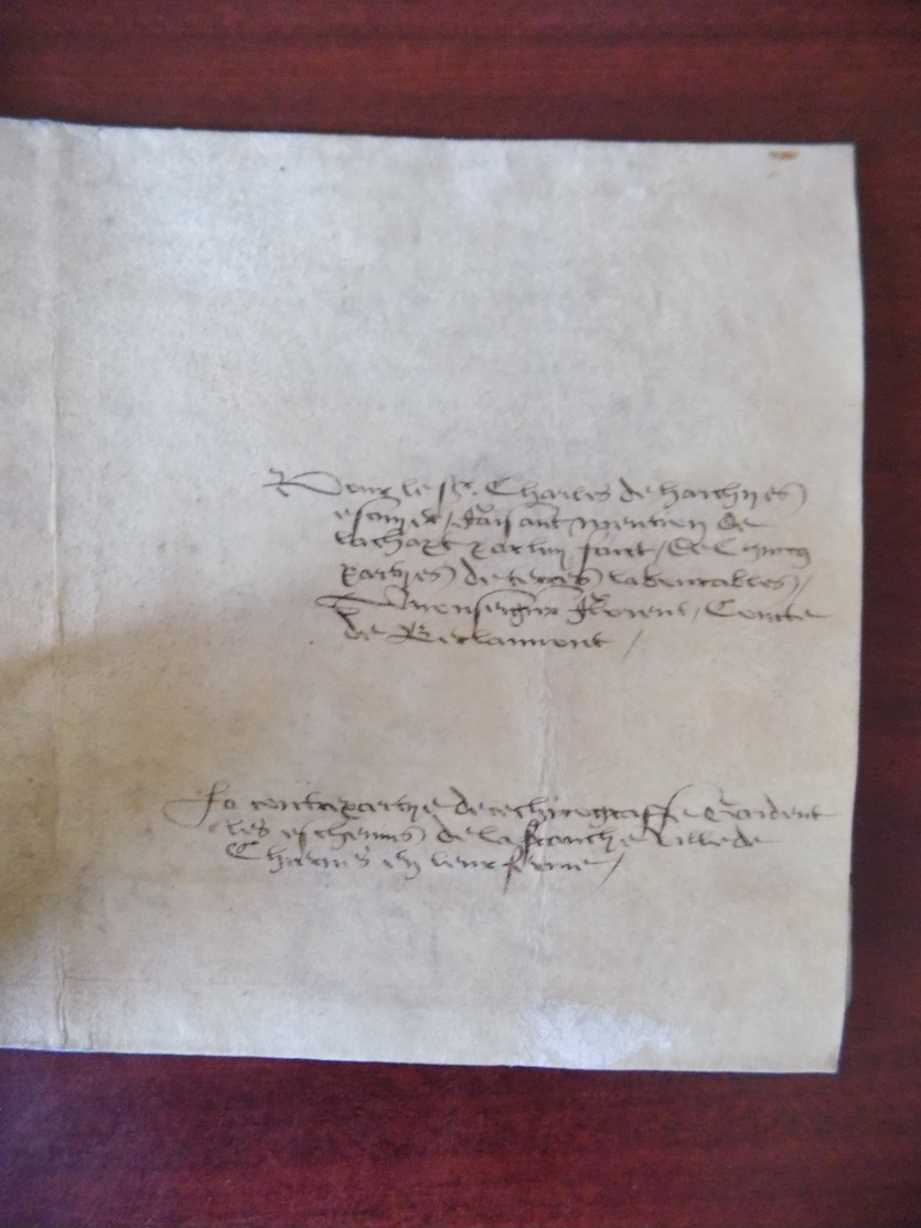 Lettre Très Ancienne Chièvres En 1602 D'une Vente Du Comte  De Berlaimont... - Collezioni