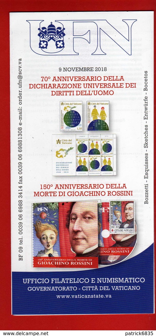 Vaticano °- 2018 - Diritti Dell'UOMO - GIOACHINO ROSSINI. Vedi Descrizione - Cartas & Documentos