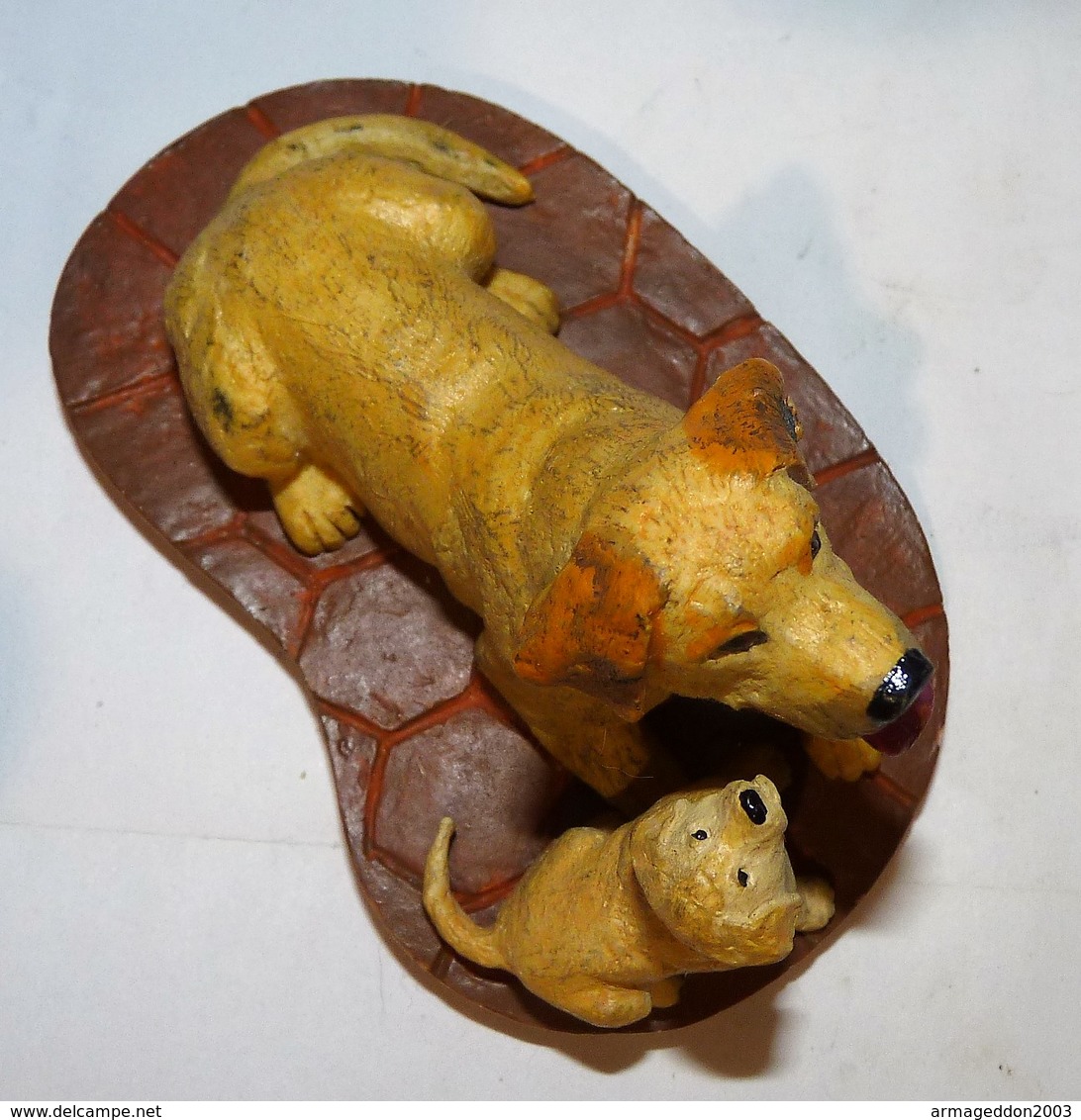 ADORABLE STATUETTE FIGURINE JOLI CHIEN RESINE LABRADOR ET SON BEBE   Tbe - Dogs