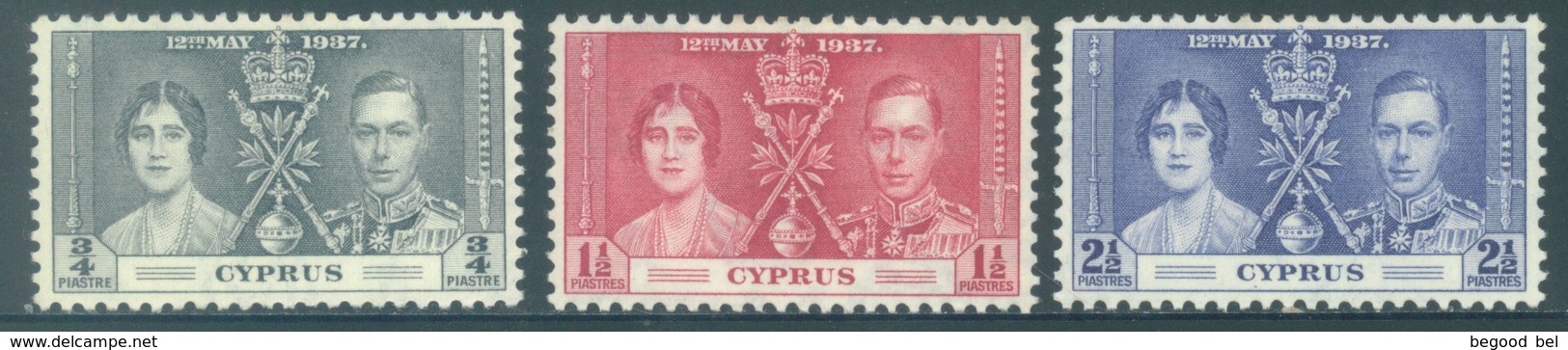 CYPRUS - MNH/**. - 1937 - CORONATION - Yv 131-133 -  Lot 18418 - Chypre (...-1960)