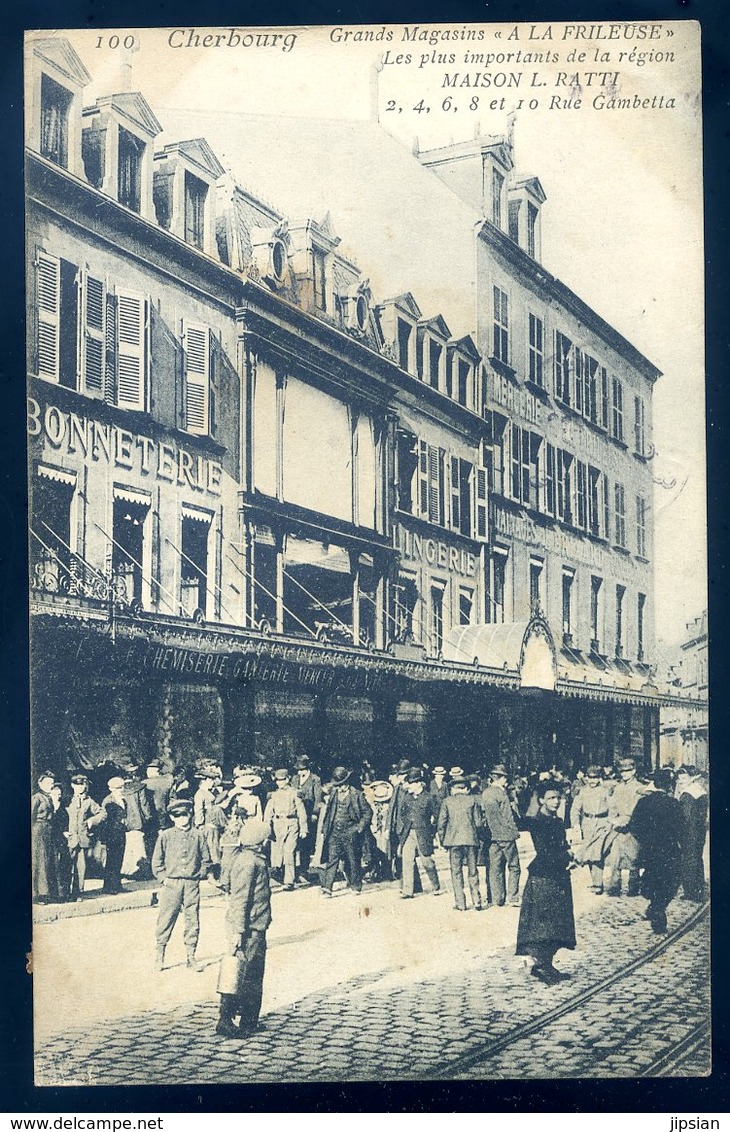 Cpa Du 50  Cherbourg Grands Magasins La Frileuse Maison Ratti     YN28 - Cherbourg