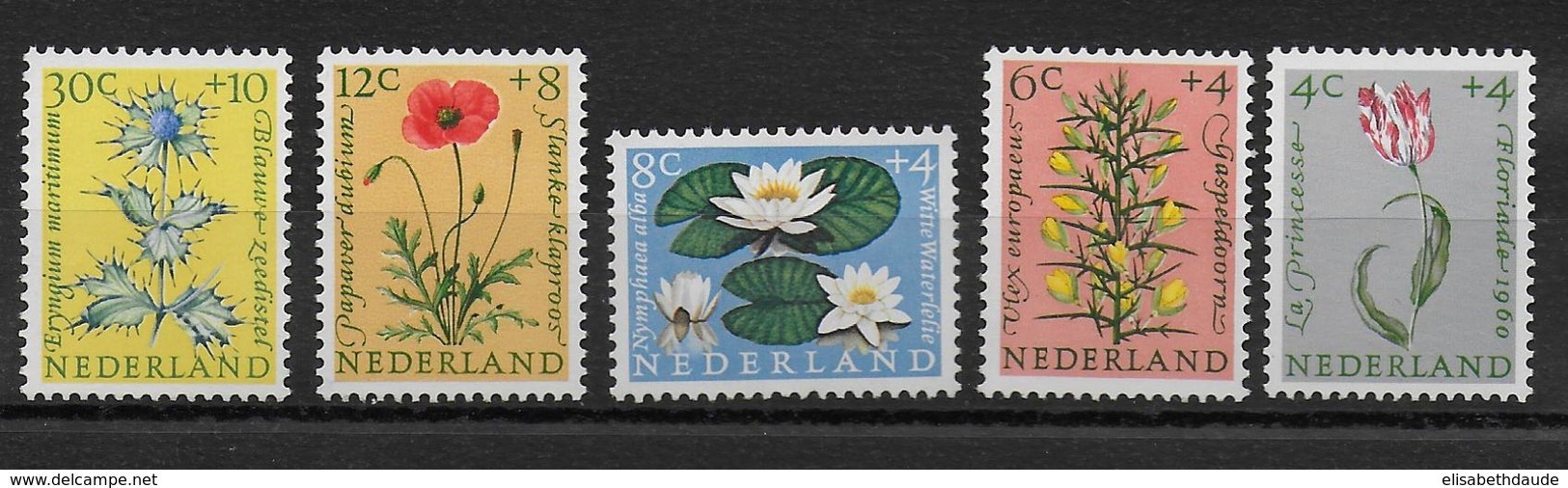 NEDERLAND -  FLEURS - YVERT N° 719/723 ** MNH - COTE = 23 EUR. - Nuovi