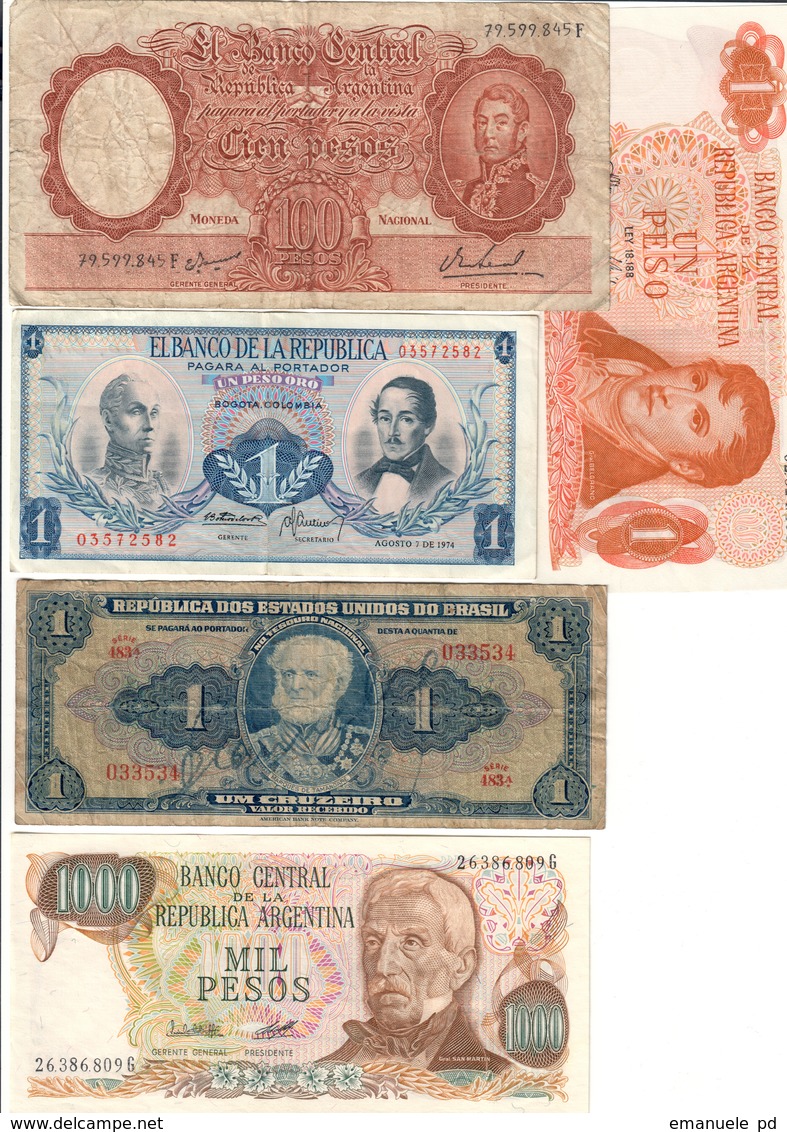 America Lot Of 5 Old Banknotes - Altri – America