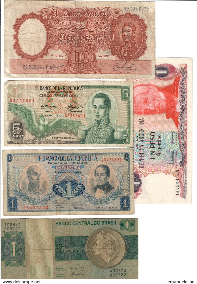 America Lot Of 5 Old Banknotes - Altri – America