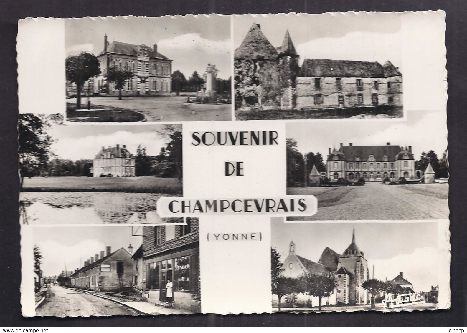 CPSM 89 - CHAMPCEVRAIS - SOUVENIR DE - TB CP Multivue Dont Rue Centre Magasin , Châteaux , Etc... Oblitération 1957 - Autres & Non Classés