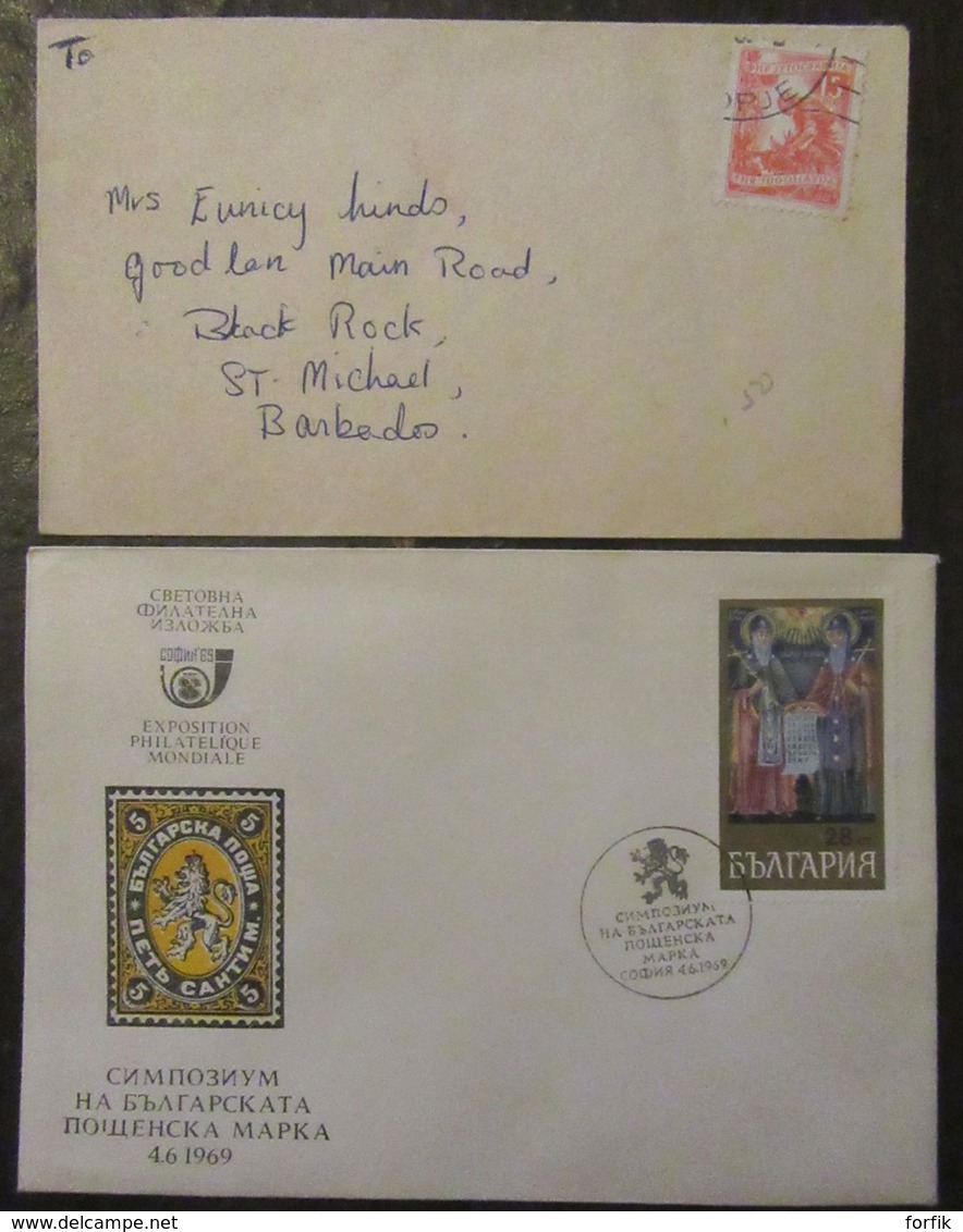 Bulgarie + Yougoslavie - 2 Enveloppes Timbrées Vers étranger Dont Exposition Philatélique 1969 - Collections, Lots & Séries