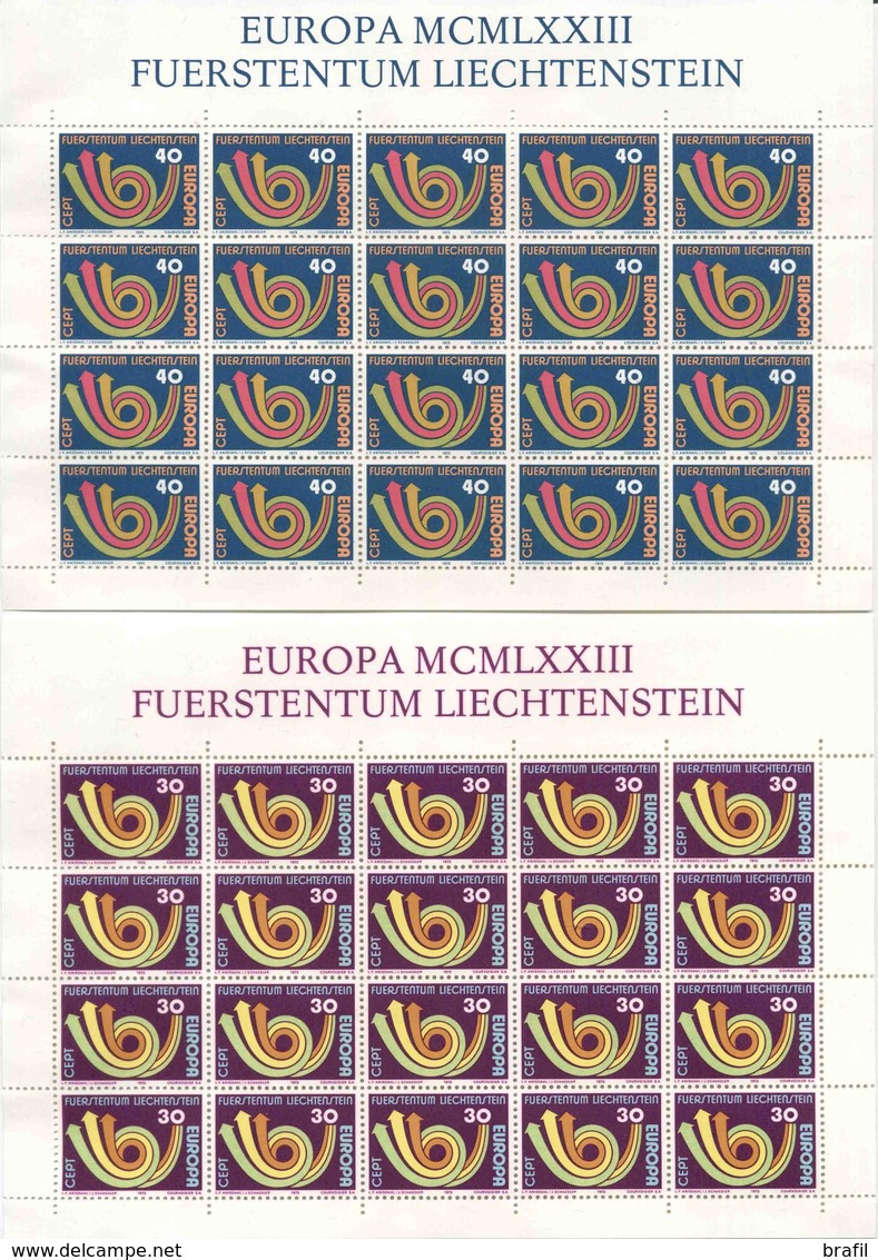 1973 Europa C.E.P.T., Minifoglio Liectenstein, Serie Completa Nuova (**) - 1973