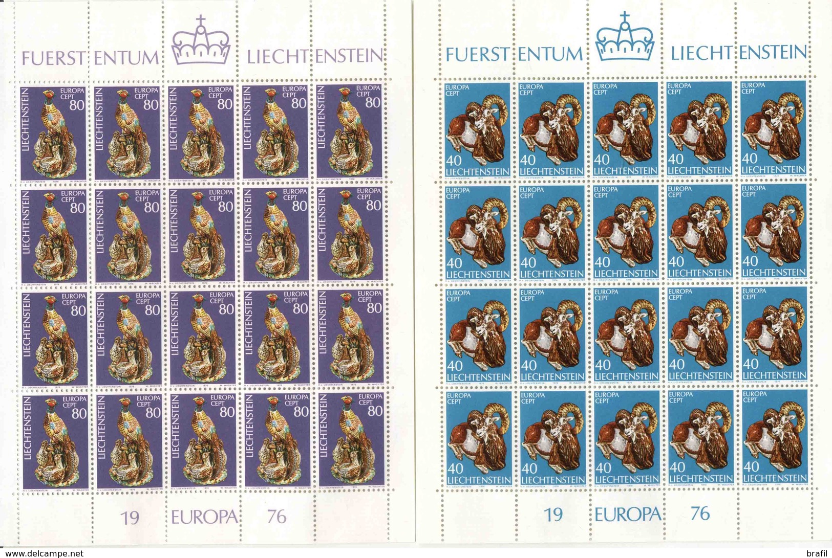 1976 Europa C.E.P.T., Minifoglio Liectenstein, Serie Completa Nuova (**) - 1976