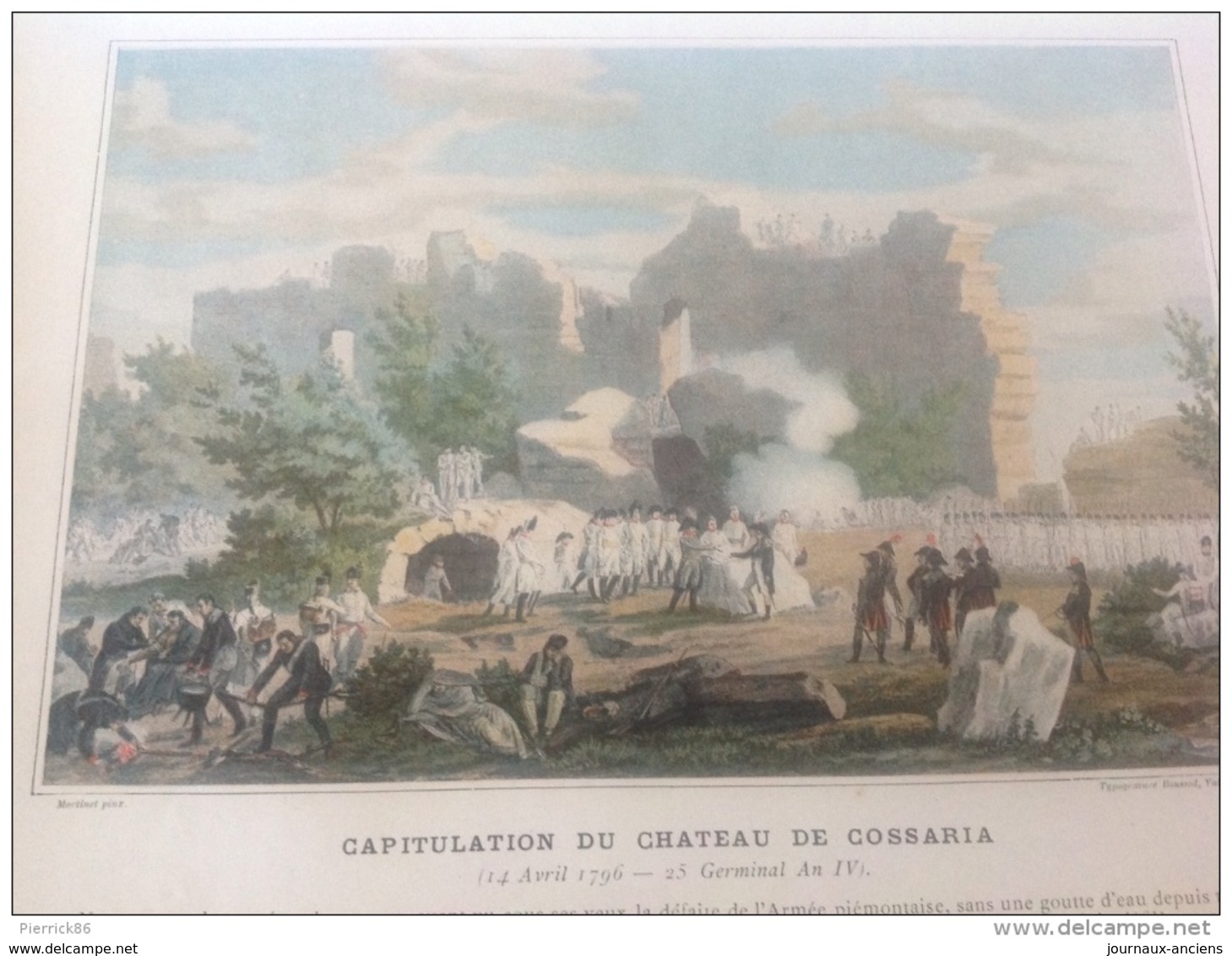 CAPITULATION DU CHÂTEAU DE COSSARIA - CAMPAGNE DE 1796 - ARMÉE D'ITALIE - Autres & Non Classés