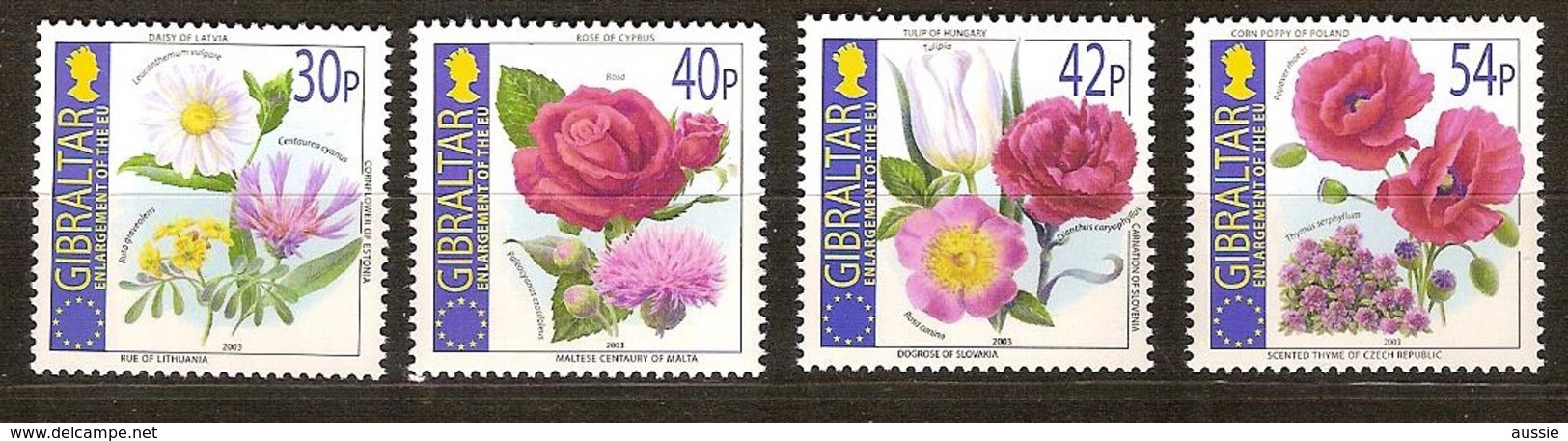 Gibraltar 2003 Yvertn° 1051-1054 *** MNH Cote 8,50 Euro Flore Fleurs Bloemen - Gibraltar