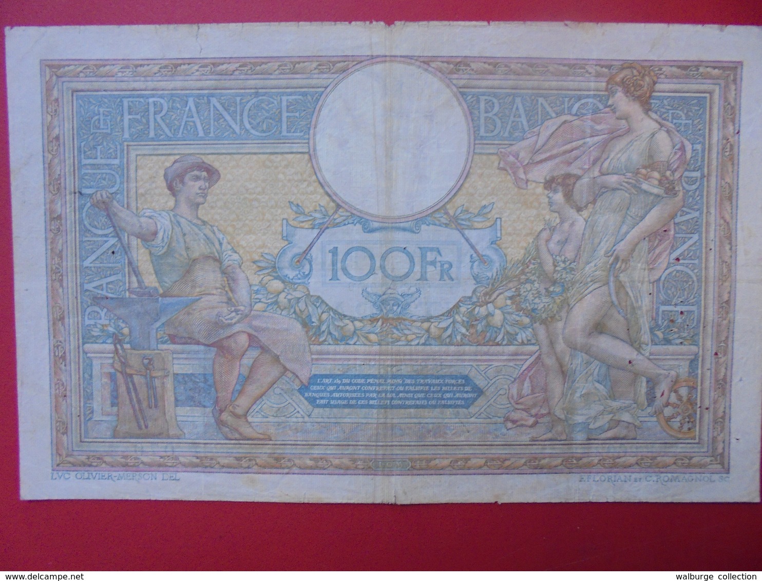 FRANCE 100 FRANCS 25-2-1915 - 100 F 1908-1939 ''Luc Olivier Merson''