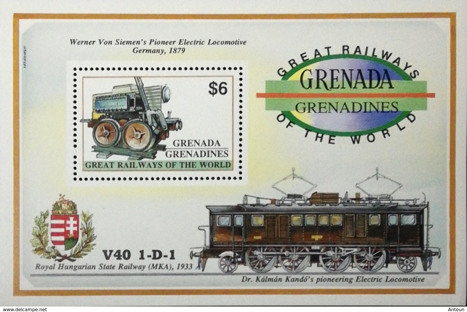 Grenada Grenadines 1992 Railways Of The World S/S - Grenada (1974-...)