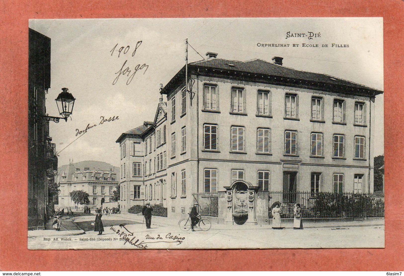 CPA - SAINT-DIE (88) - Aspect Du Quartier De L'Ecole Des Filles En 1908 - Saint Die