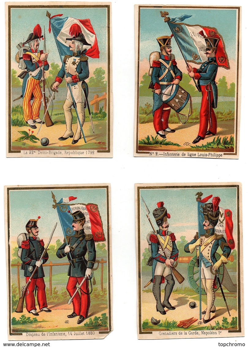 CHROMO Gibert-Clarey Histoire De France Militaria Henri IV François 1er Jeanne D'Arc Lanciers Infanterie (8 Chromos) - Altri & Non Classificati