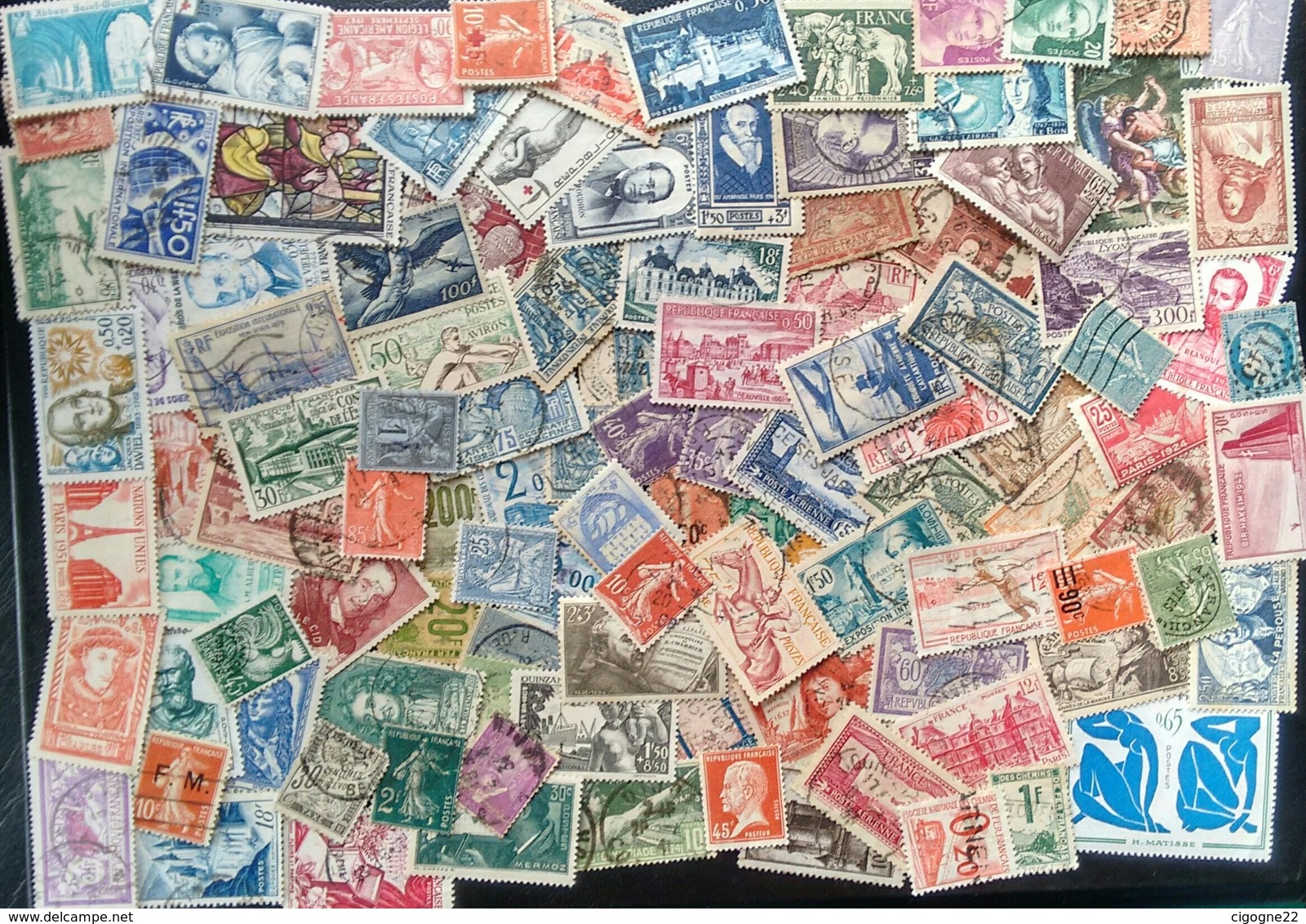 LOT DE 100 TIMBRES FRANÇAIS EN 2eme CHOIX - Collections