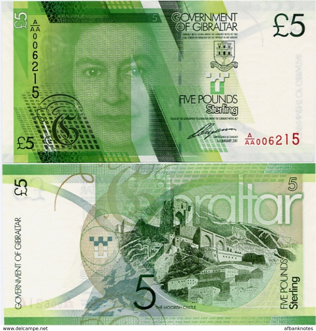 GIBRALTAR       5 Pounds       P-35       1.1.2011       UNC - Gibilterra