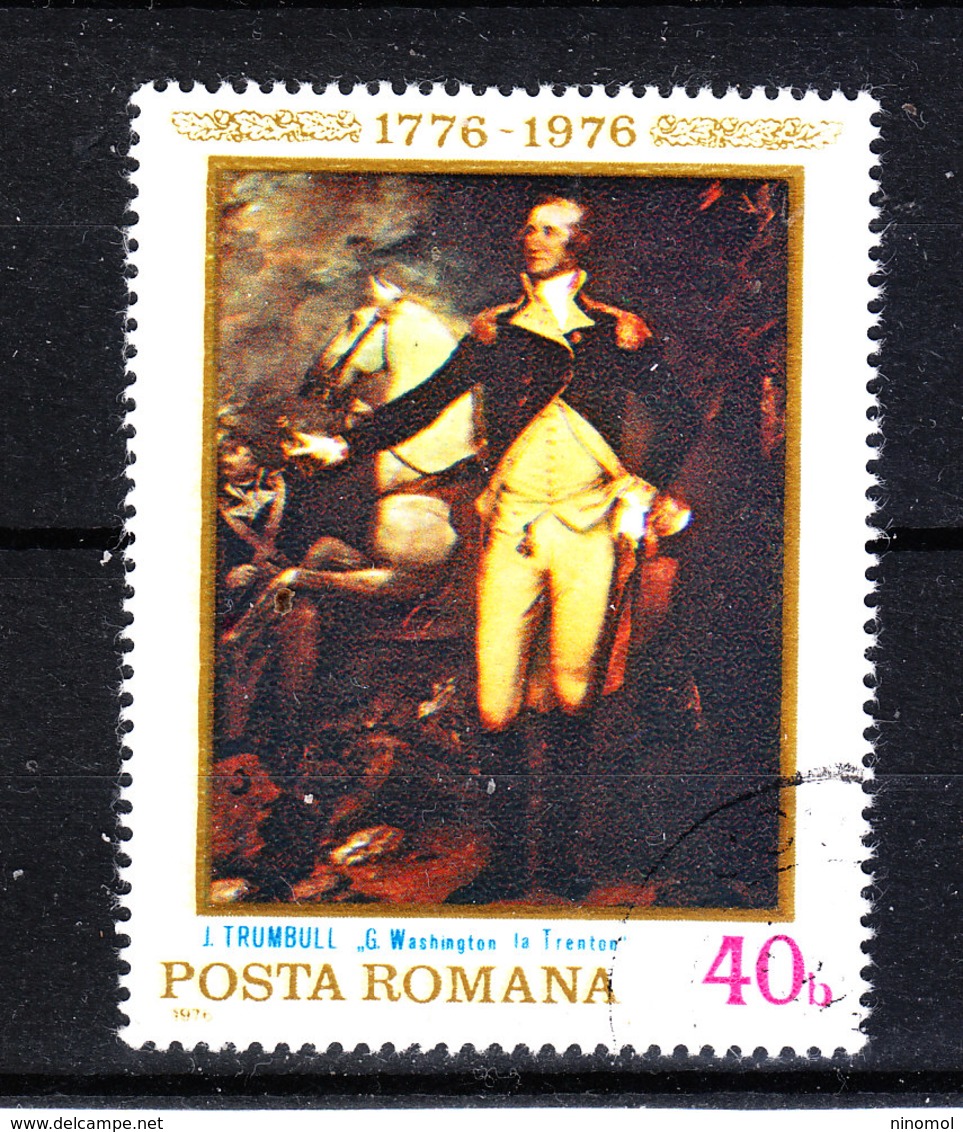 Romania - 1976. Ritratto Di G. Washingtoncon Il Suo Cavallo. Portrait Of G. Washington With His Horse. - George Washington