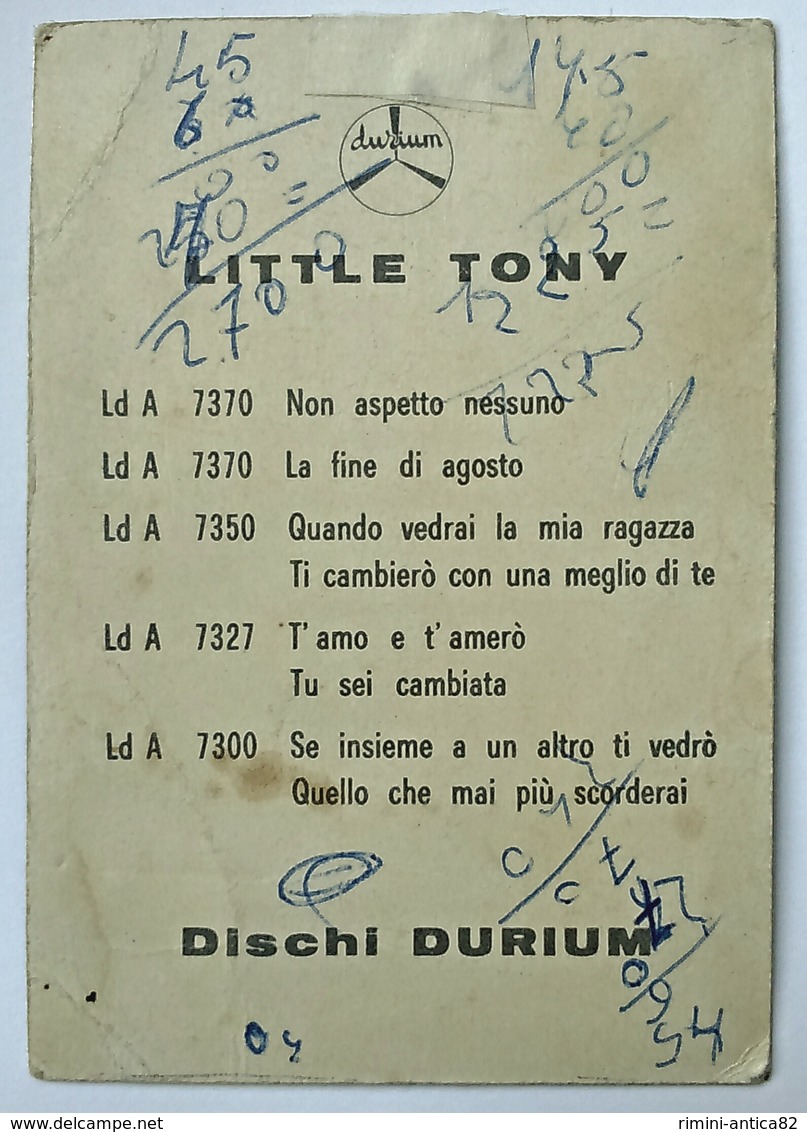 LITTLE TONY Autografo, Mini Cartoncino Pubblicitario - Autographes