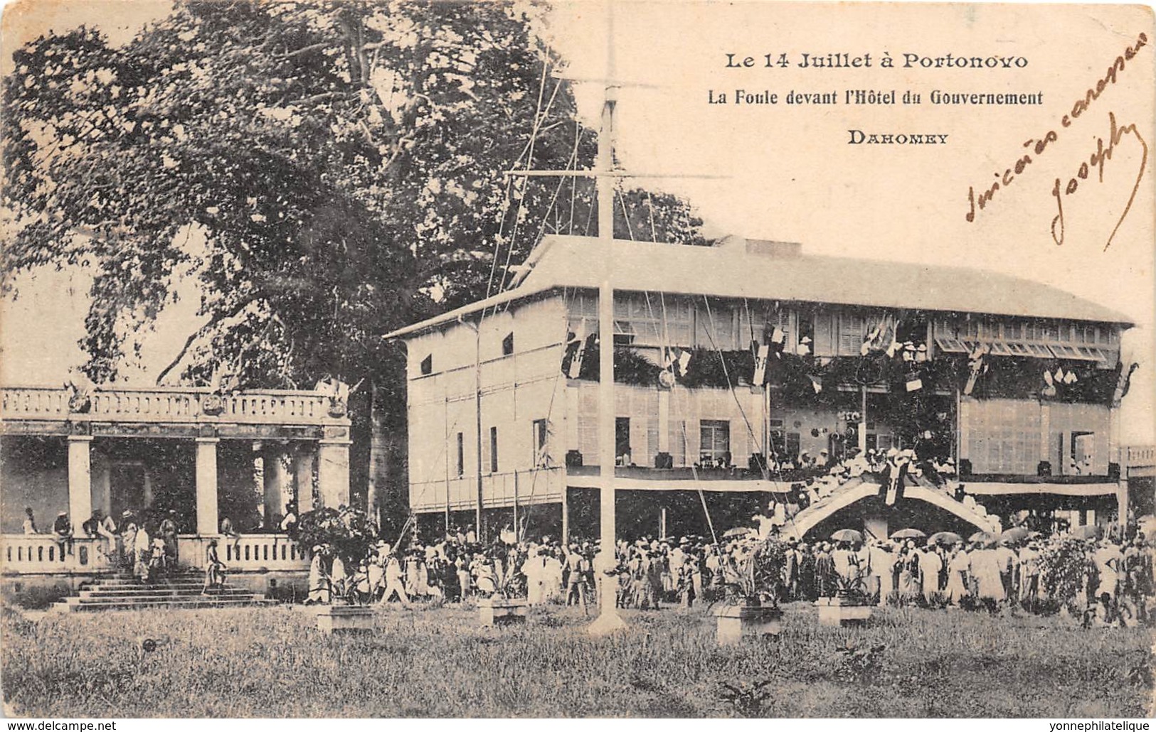 Dahomey - Porto Novo / 87 - La Foule Devant L'hôtel Du Gouvernement - Dahomey