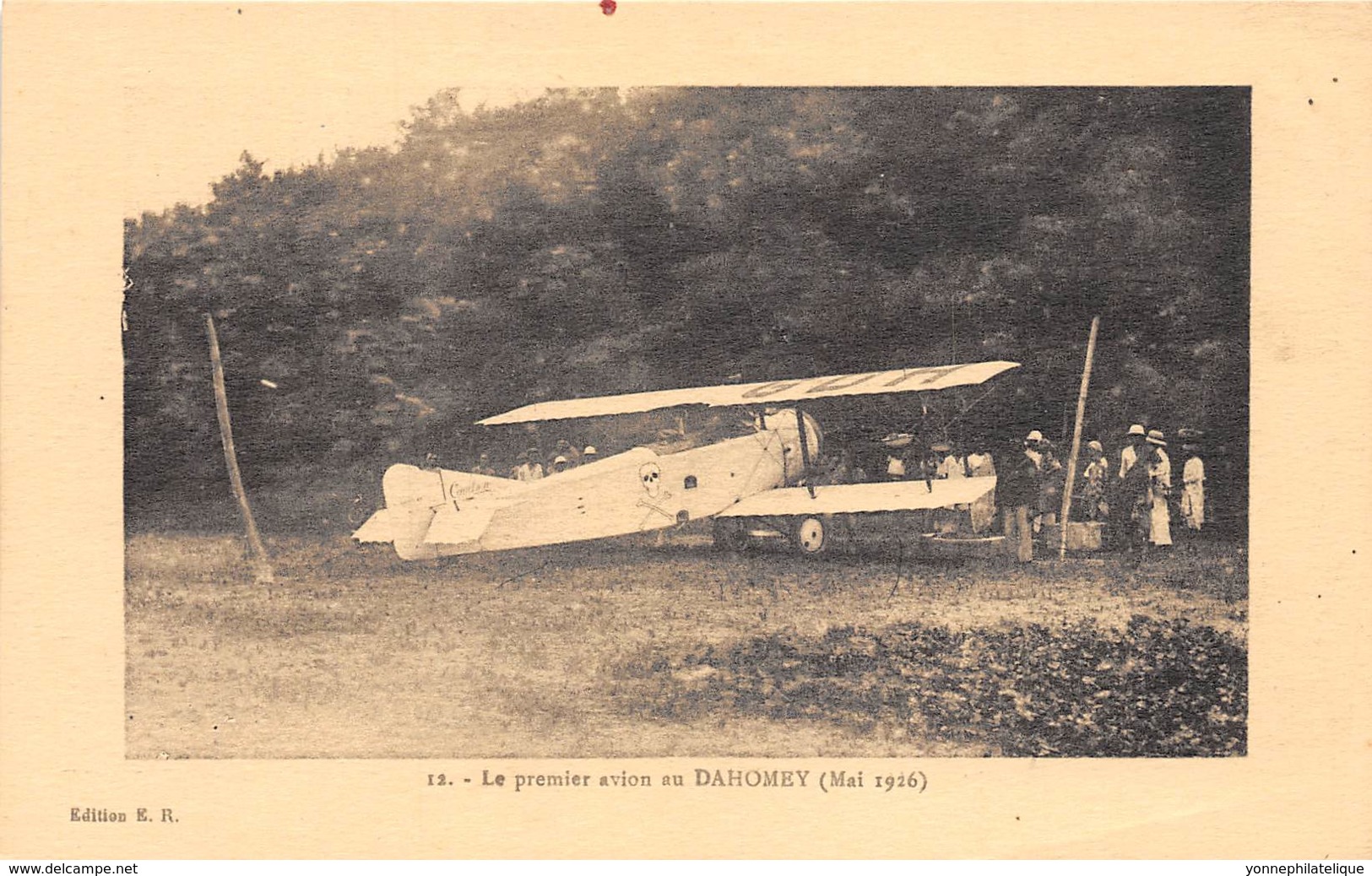 Dahomey - Topo / 106 - Le Premier Avion - Beau Cliché - Dahomey