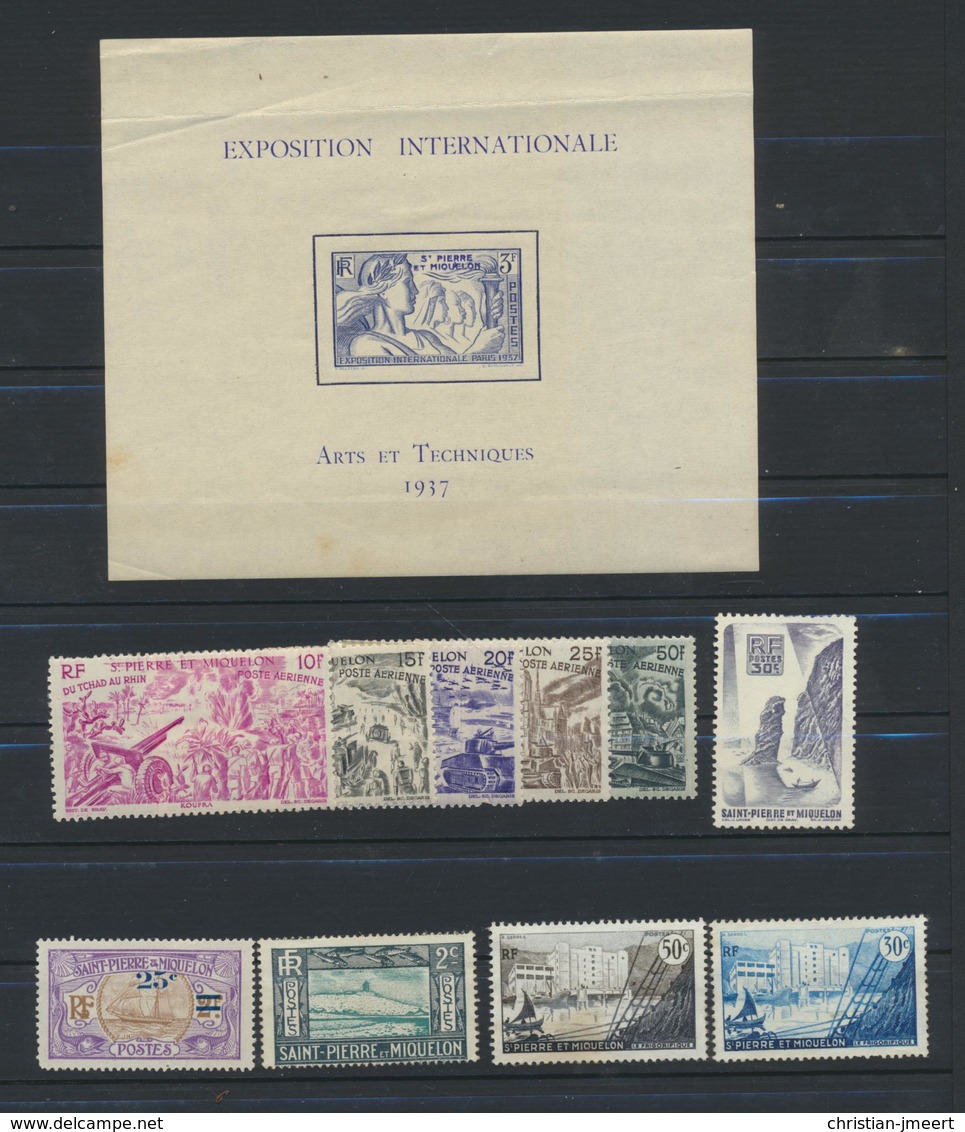 Saint-Pierre Et Miquelon - Colonie Française  - Collection -voir Description -71 Timbres Et Un Feuillet (1937) - Collections, Lots & Séries