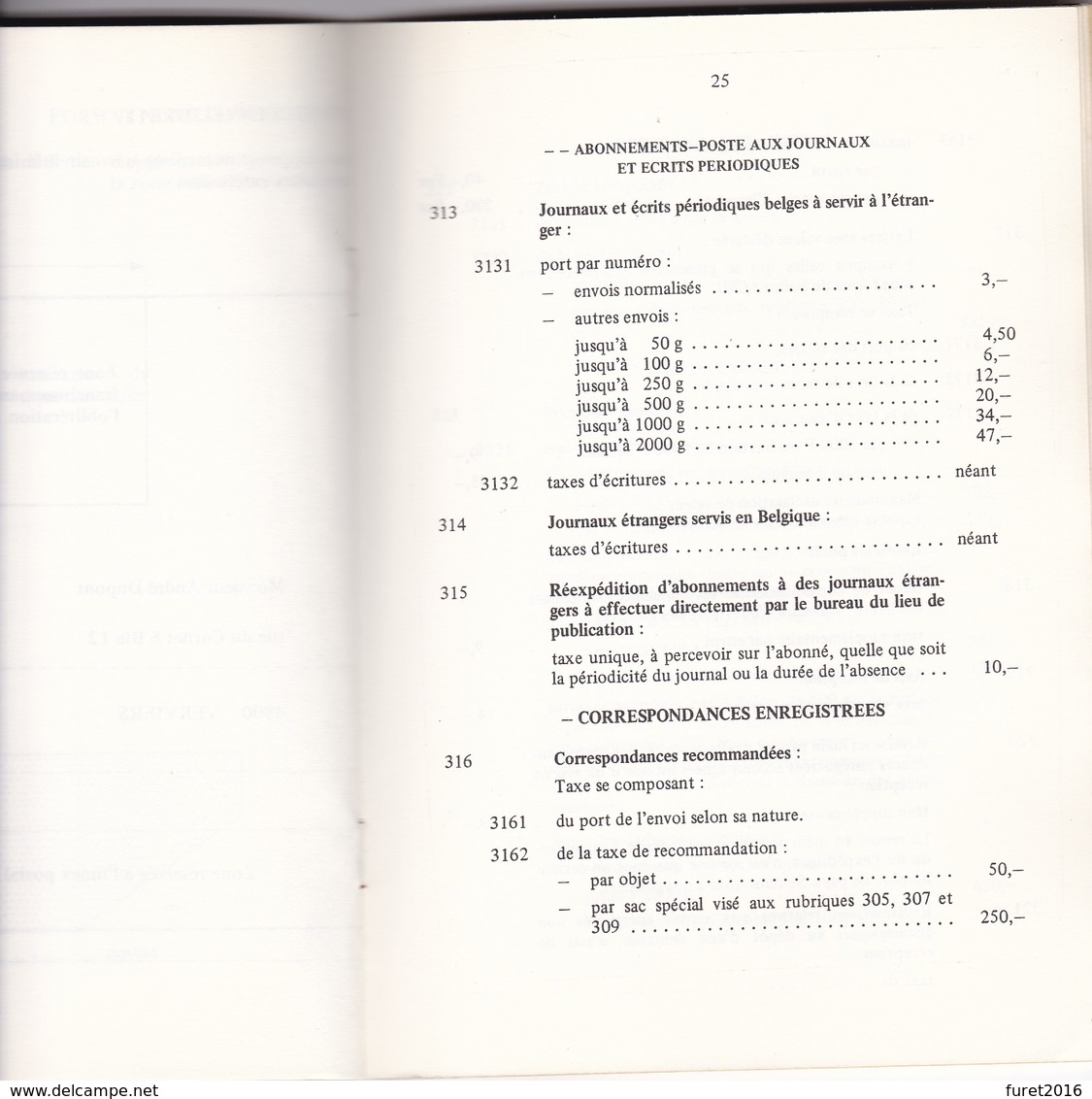 TARIFS POSTAUX BELGES  De 1981  45 Pages - Administrations Postales