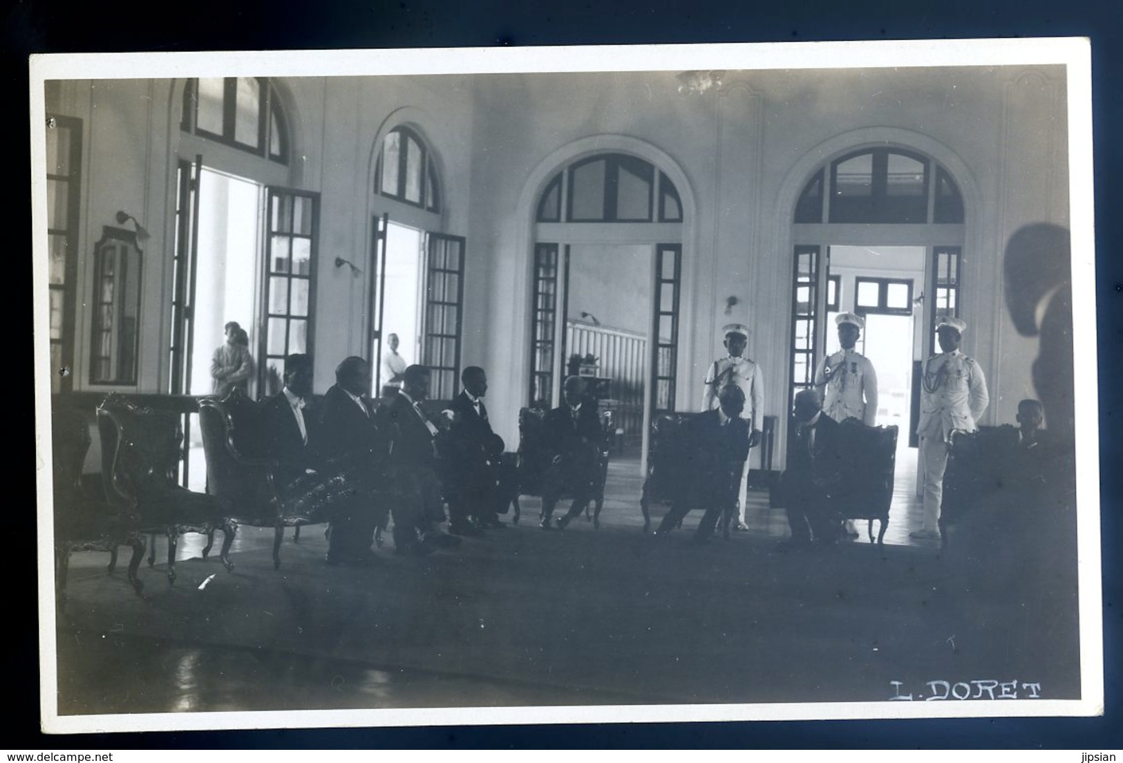 Cpa Carte Photo Haïti 15 Mai 1930 Palais National Ex Président Borno Président Eugène Roy Photographe Louis Doret YN32 - Haïti