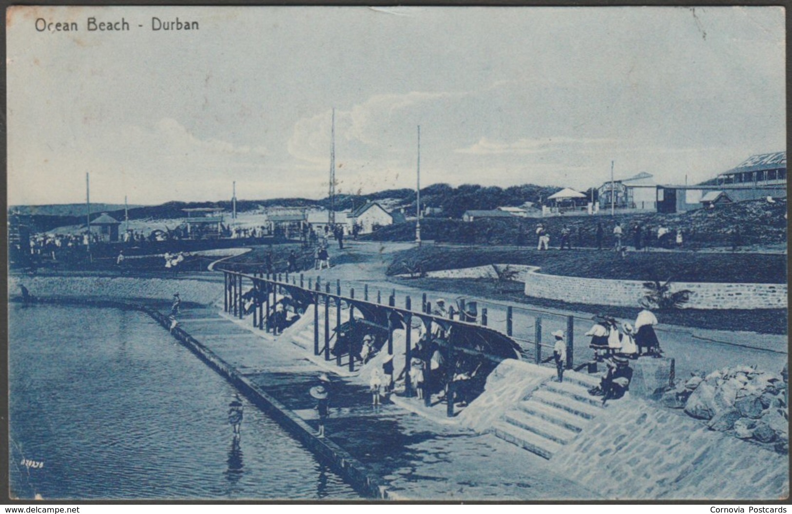 Ocean Beach, Durban, Natal, 1911 - Rittenberg Postcard - South Africa