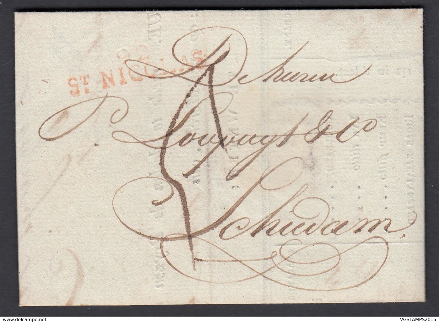 BELGIQUE 1818 De St NICOLAS Vers SCHIEDAM Pays-Bas (6G24549) DC-0904 - 1815-1830 (Dutch Period)
