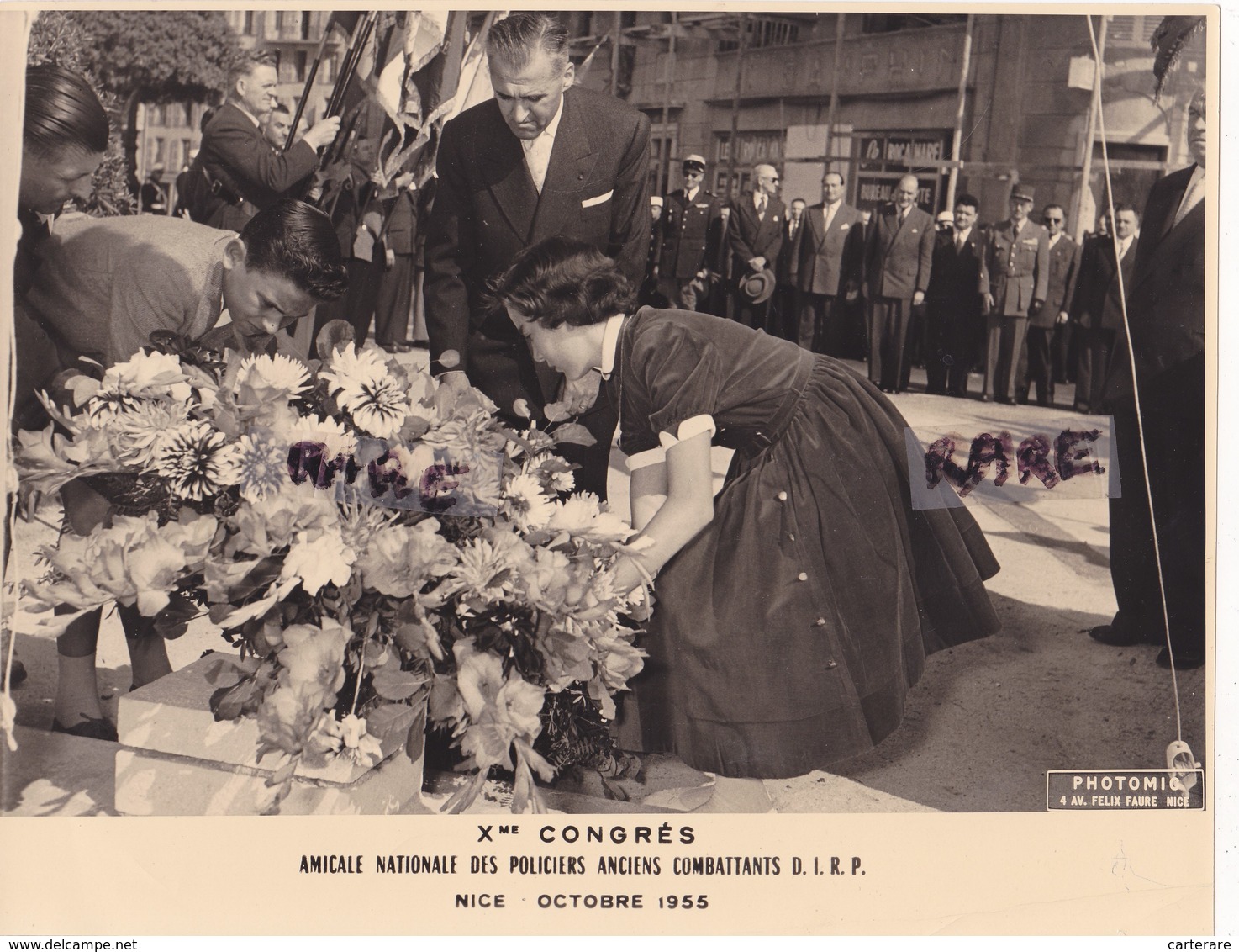 PHOTO ANCIENNE,06,ALPES MARITIMES,NICE,OCTOBRE 1955,X  CONGRES AMICALE NATIONALE DES POLICIERS ANCIENS COMBATTANTS,RARE - Lieux