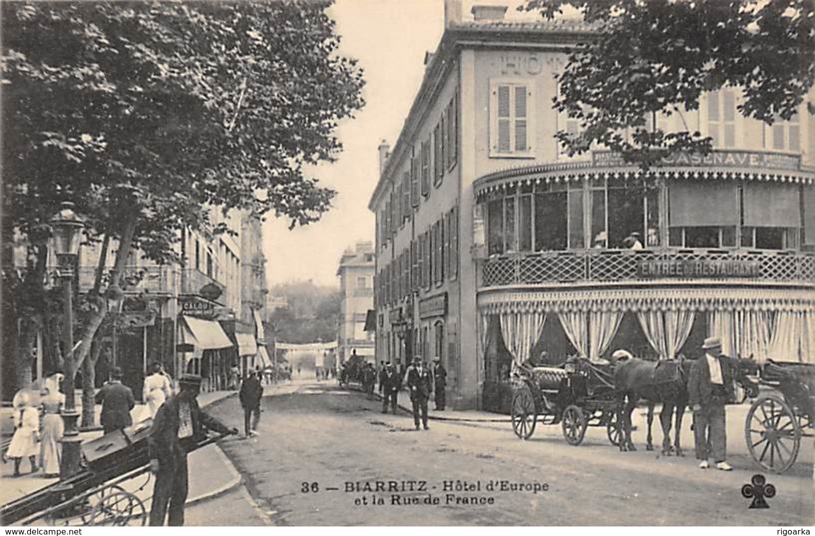 BIARRITZ.- HOTEL D'EUROPE ET LA RUE DE FRANCE - Biarritz