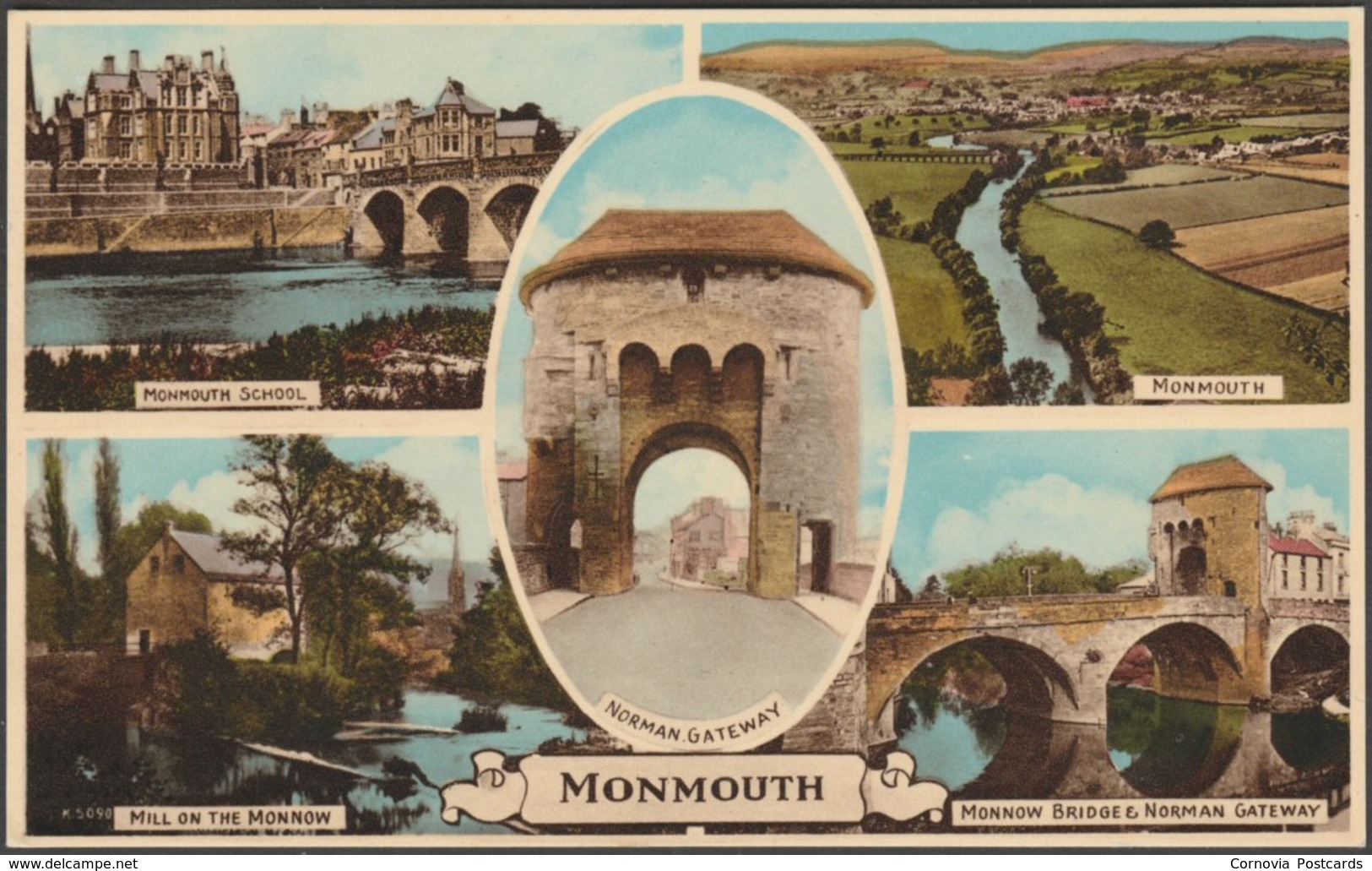 Multiview, Monmouth, Monmouthshire, C.1950 - Harvey Barton Postcard - Monmouthshire