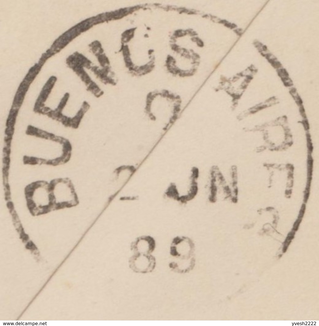 Argentine 1889. Entier Postal Enveloppe. Abonados N° 2 - Storia Postale