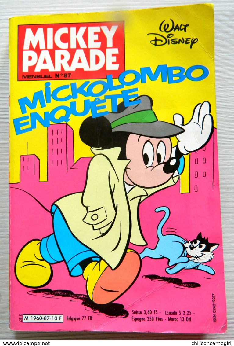 Mickey Parade - Mickolombo Enquête - Dingo - Donald - Rapetou - Mensuel N° 3 - 1987 - EDI MONDE - Mickey Parade