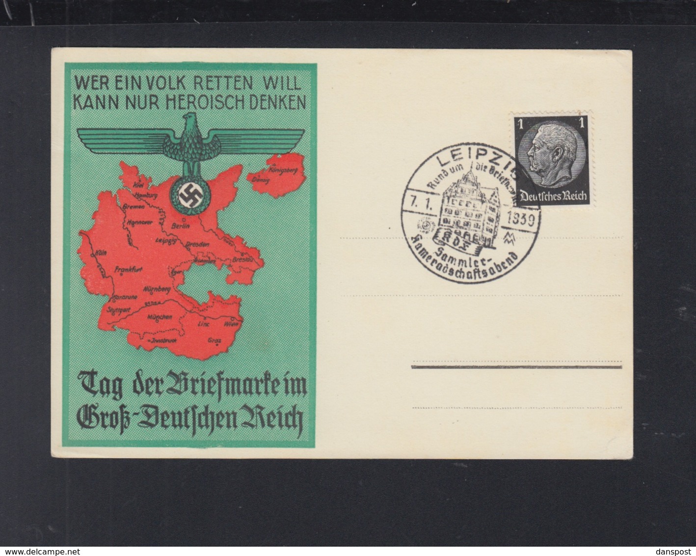 Dt. Reich PK 1939 Tag Der Briefmarke Im Gross-Deutschen Reich - Covers & Documents