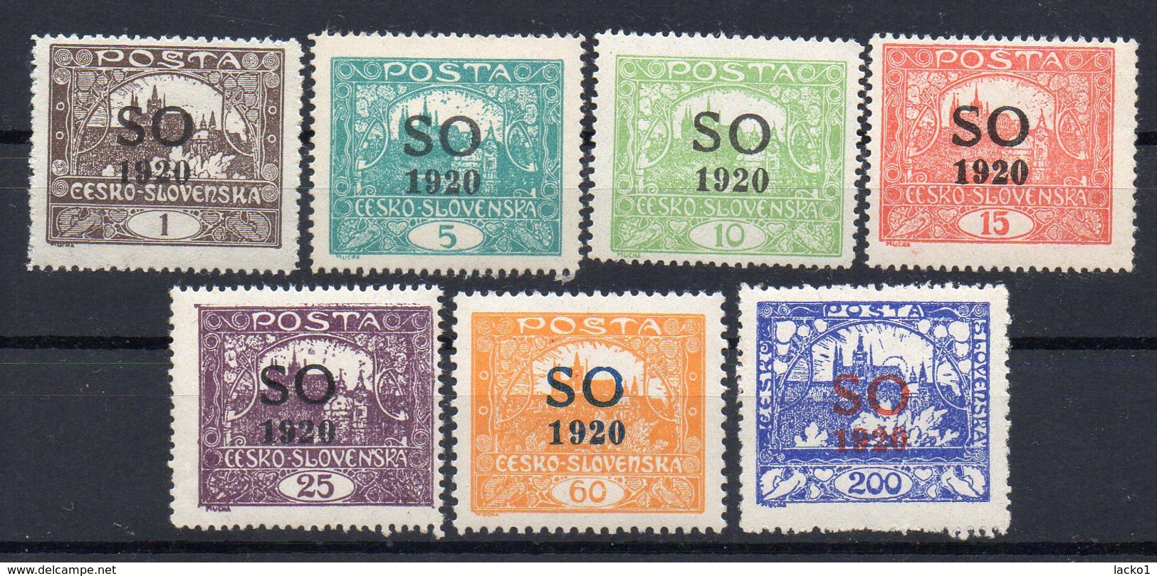 CZECHOSLOVAKIA  SO 1920 , MNH,  BLUE & BLACK OVERPRINT - Neufs