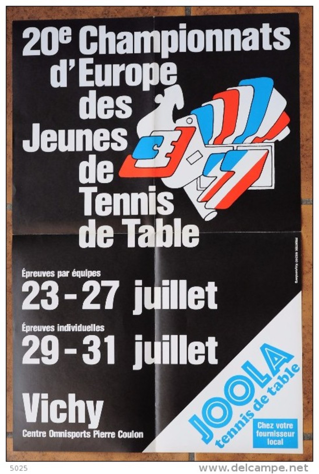 FRANCE - 1977 - VICHY - Affiche Championnats Europe Jeunes - Tennis Table Tischtennis - Tennis De Table