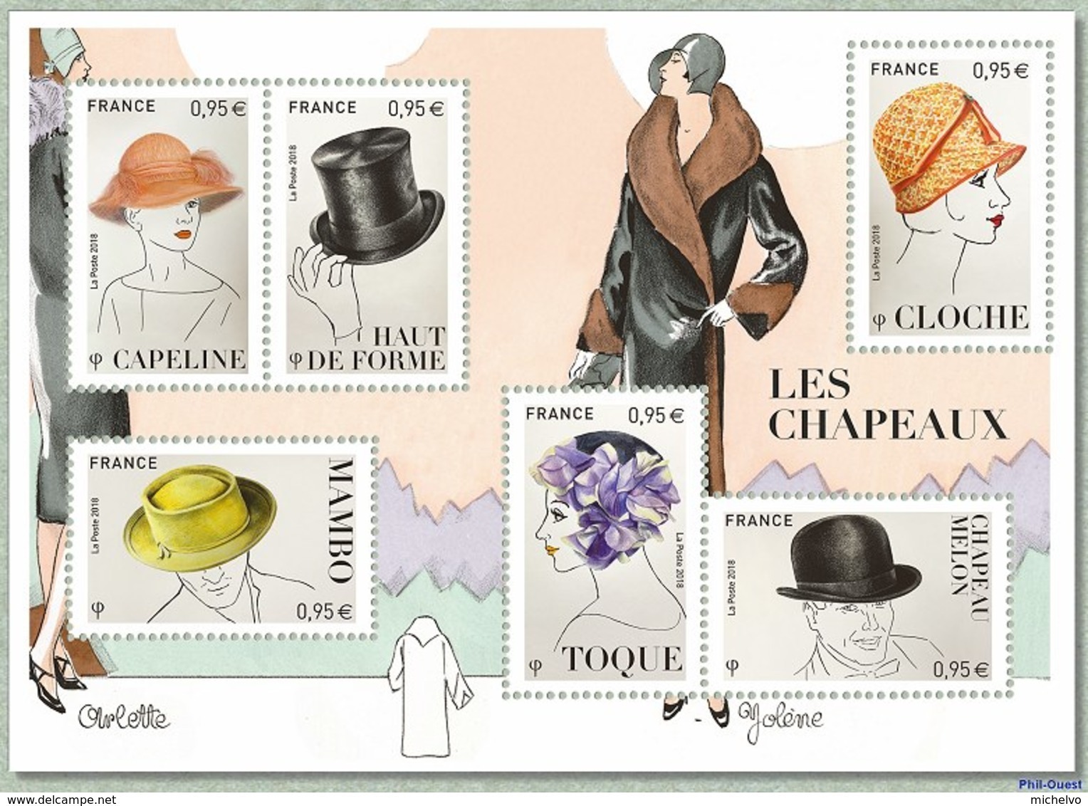 France 2018 - Yv N° F5277 ** - Bloc-feuillet «Les Chapeaux»  (timbres 5277 à 5282) - Unused Stamps