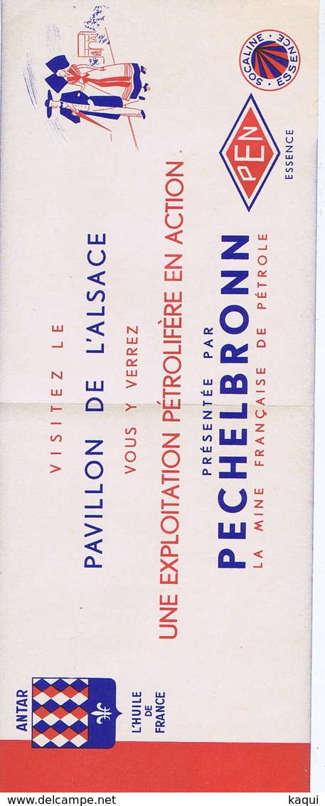 Exposition Internationale 1937 - Pavillon De L'ALSACE - Pub. ANTAR Et PECHELBRONN - Dépliants Touristiques