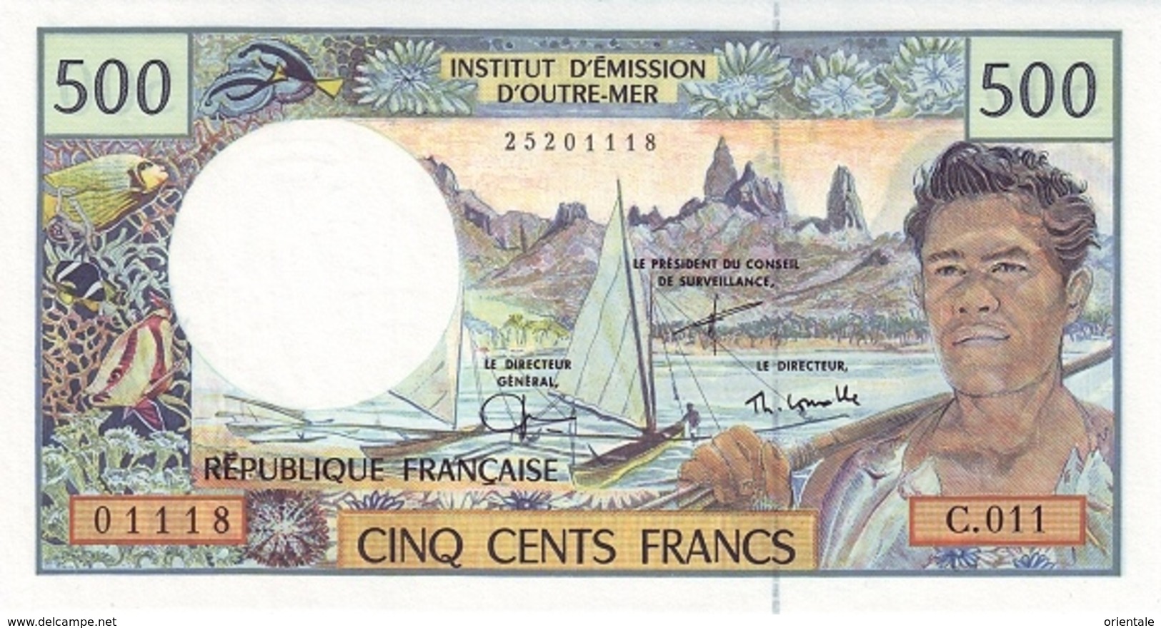 FRENCH PACIFIC TERRITORIES P. 1e 500 F 2000 UNC - French Pacific Territories (1992-...)