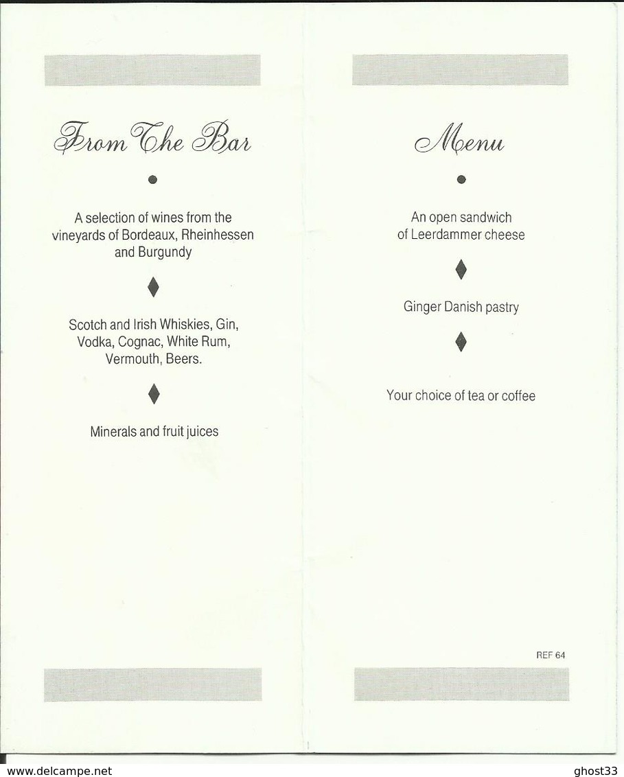 MENU BRITISH MIDLAND - Diamond Service - Menus